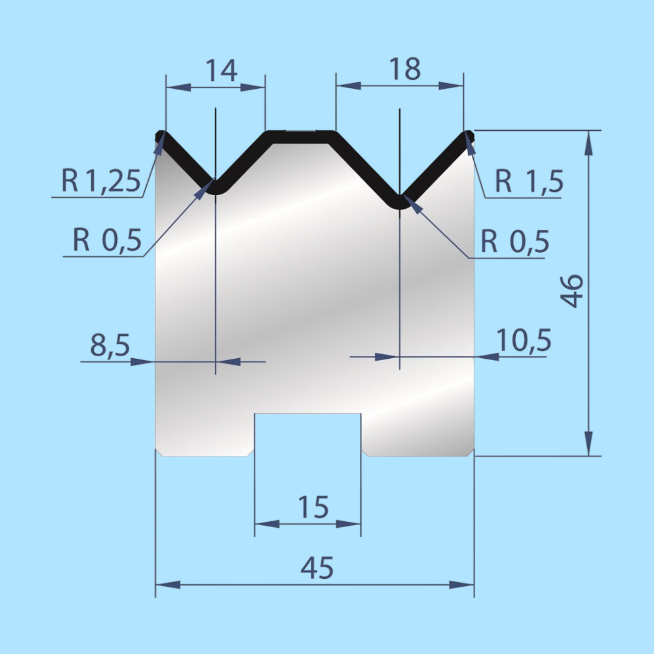 2053 AMADA-PROMECAM 2V Die