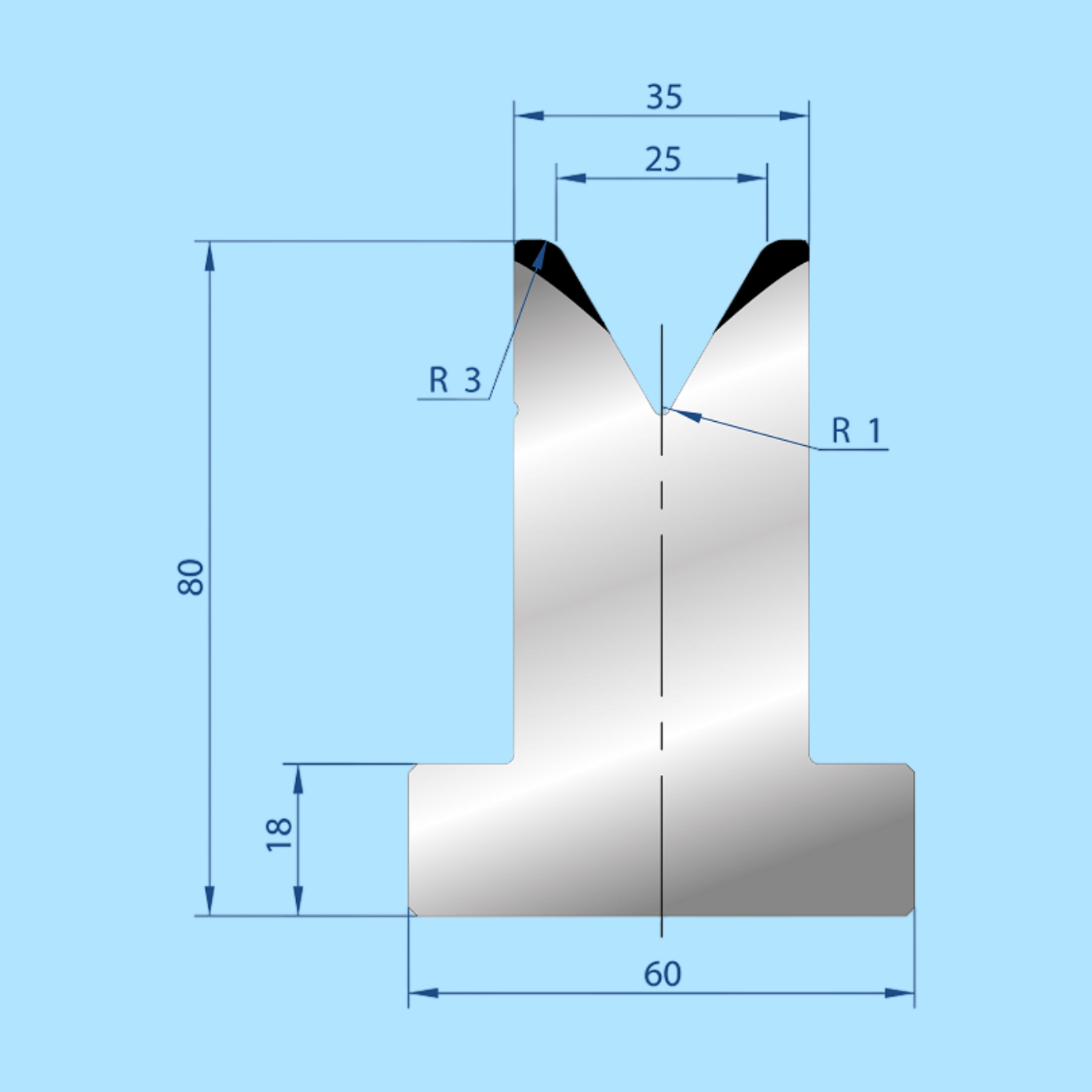 3025 AMADA-PROMECAM 1V Die